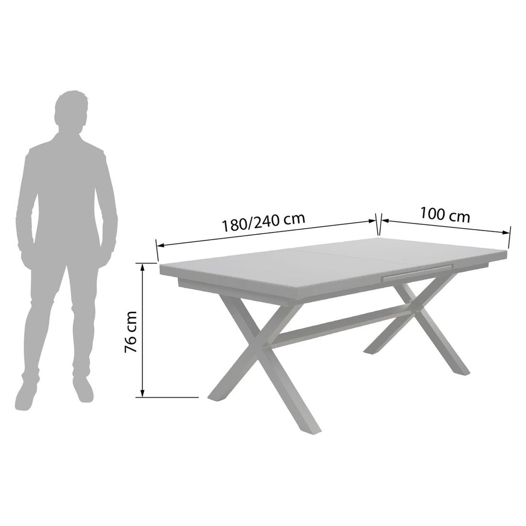 uttrekkbart hagebord vario detalj bordplate