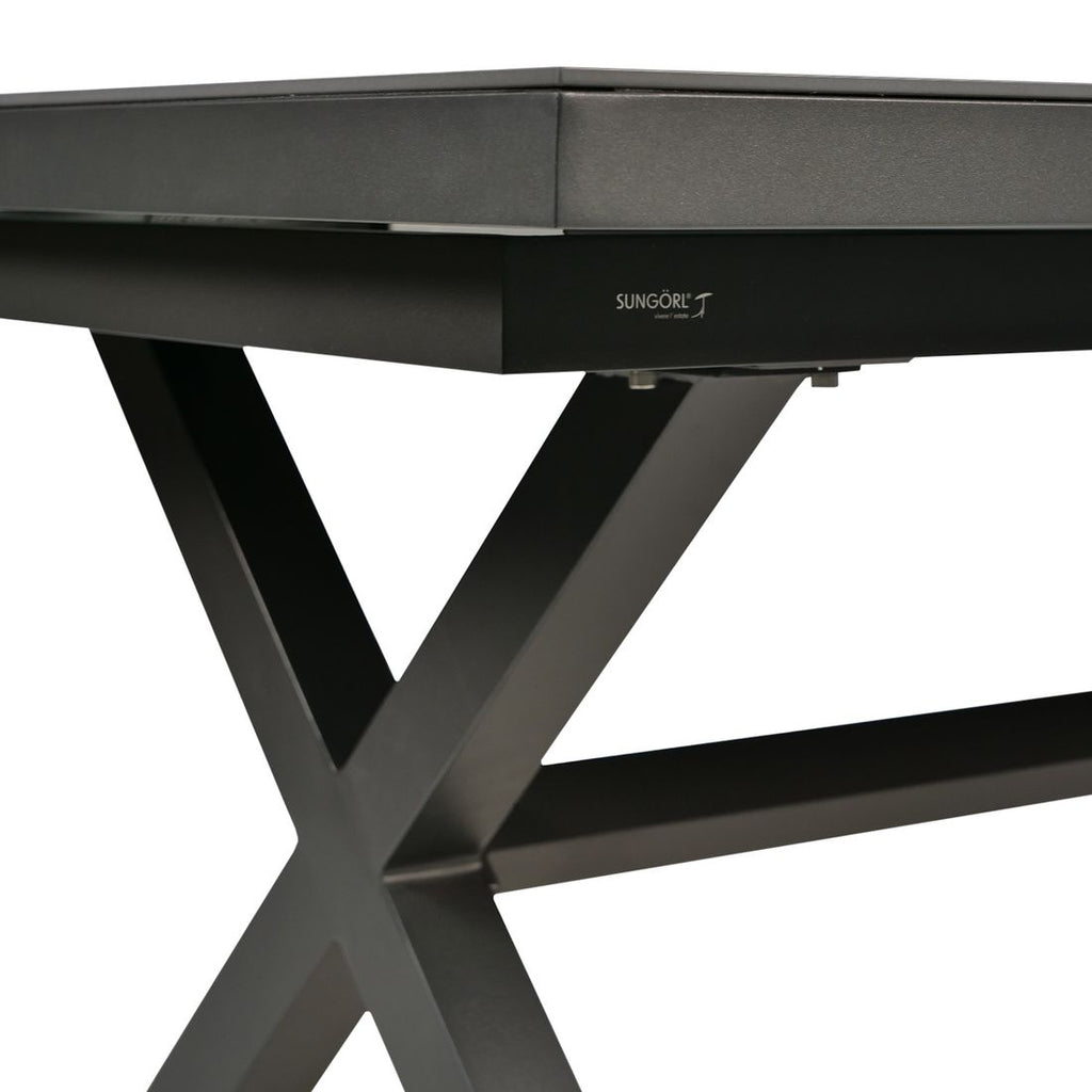 uttrekkbart hagebord vario x-formede ben