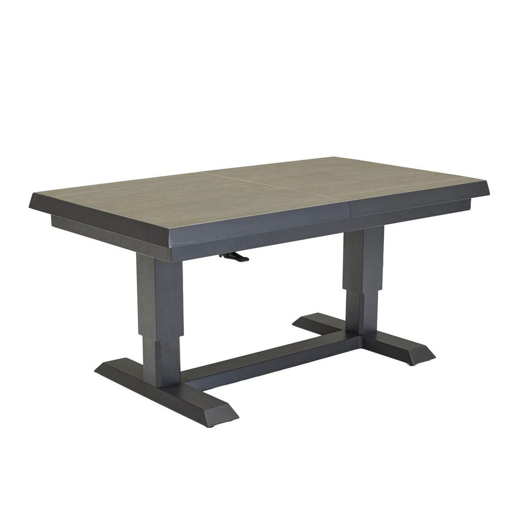 Uttrekkbart hagebord Vivera-Stone 140/180x80 cm aluminium - LC Garden forfra