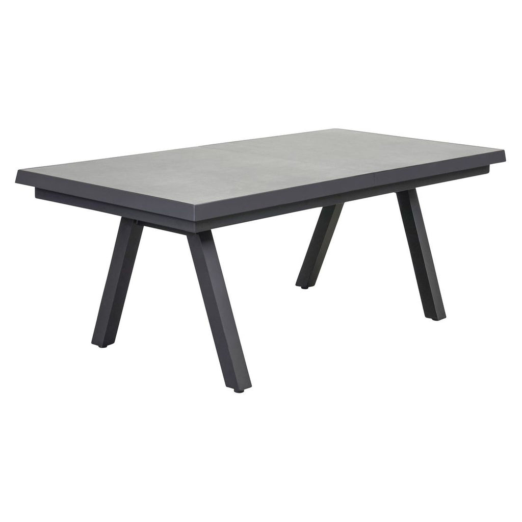 Uttrekkbart hagebord Vivera-Stone 200/260x100 cm aluminium forfra