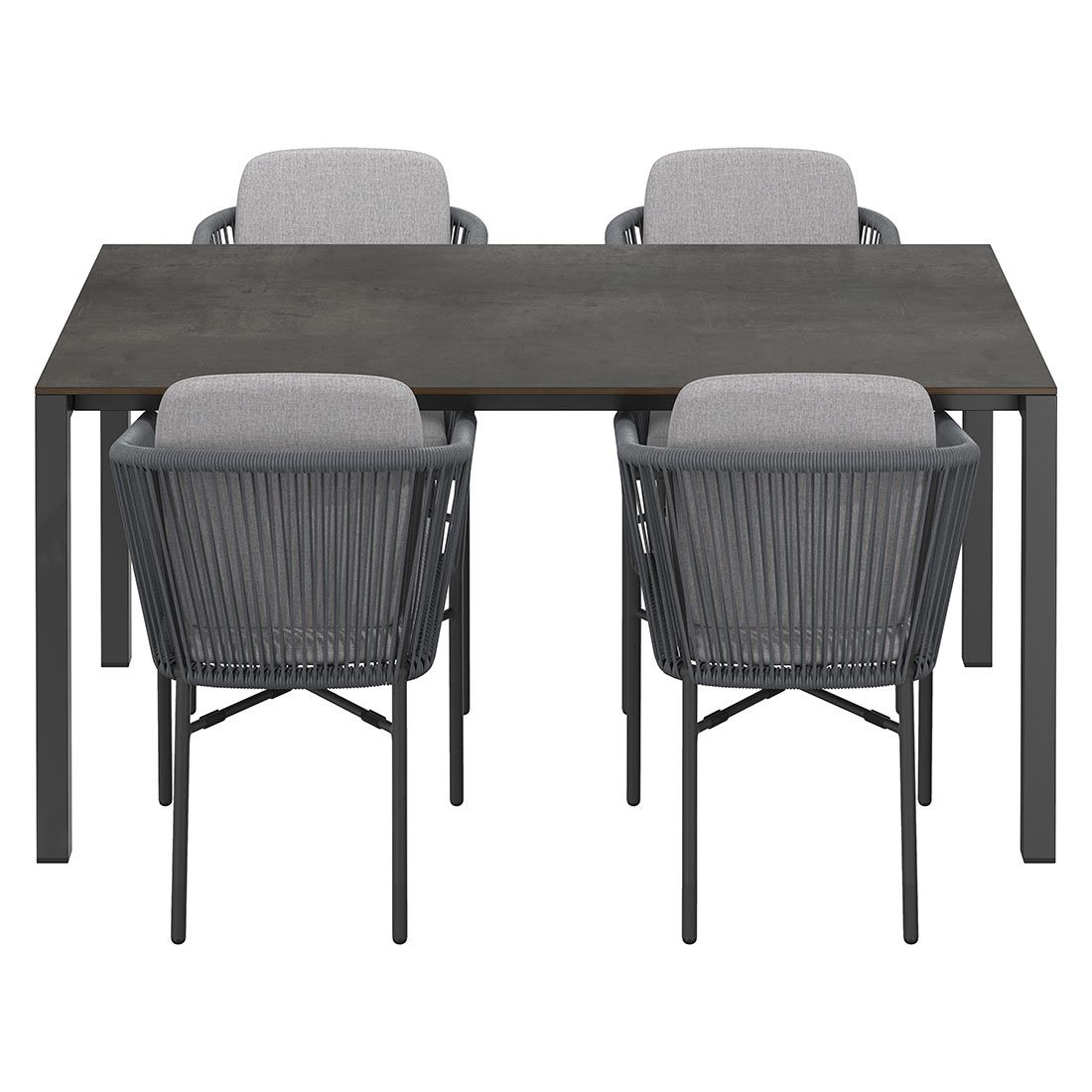 Uttrekkbart hagemøbelsett Ohio 4 plasser, HPL 160-267x91 cm - OUTLIV.