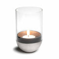 Vindlys Gravity Candle M90 Ø8 cm sølv forfra