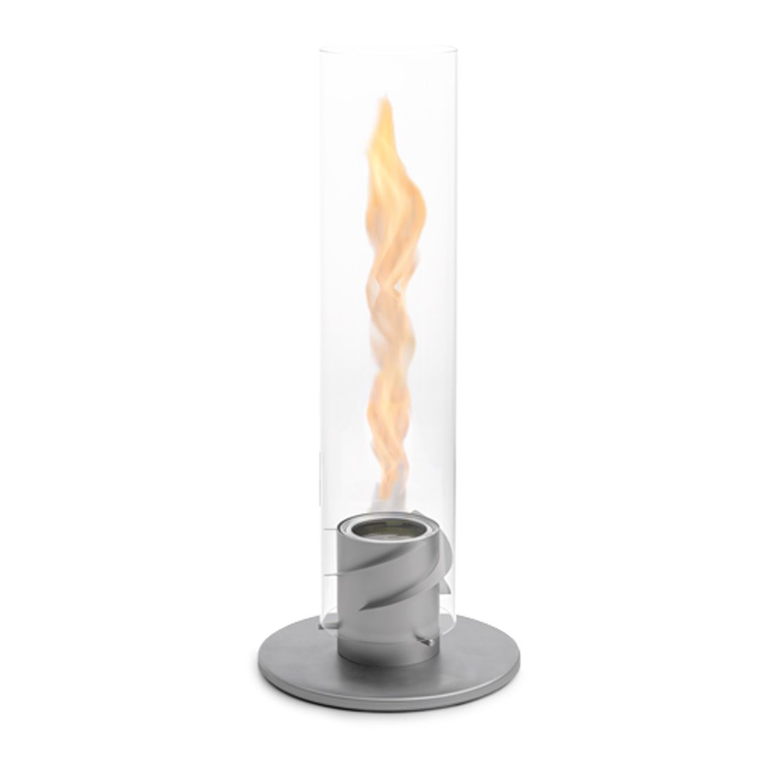 Vindlys Spin 120 rustfritt stål og glass Ø12 cm forfra
