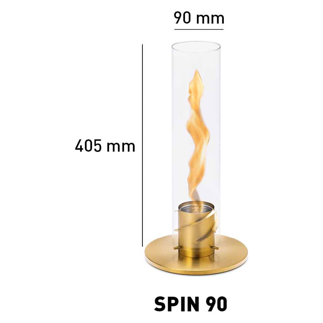 Detalj av roterende flamme i Vindlys SPIN 90