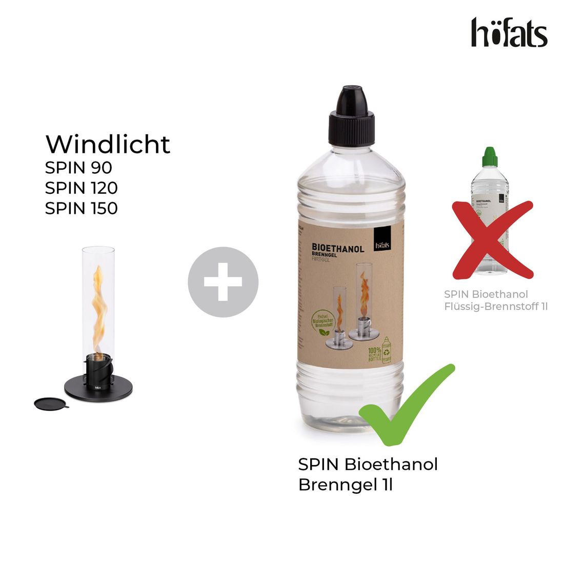 Vindlys SPIN 90 Ø90mm rustfritt stål og glass med flamme